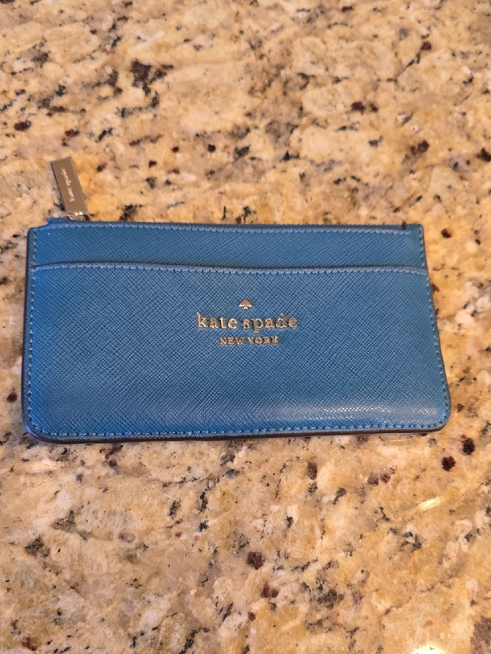 Like New Kate Spade NY Staci Large Slim Cardholder Wallet - Peacock Leather